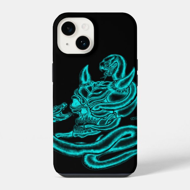 Skull - Devil Head with Snake iPhone Case (Back)