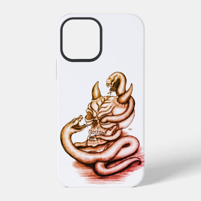 Skull - Devil Head with Snake iPhone Case (Back)
