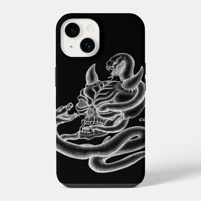 Skull - Devil Head with Snake iPhone Case (Back)