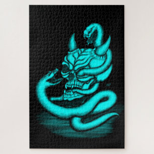 Skull - Devil Head with Snake Jigsaw Puzzle
