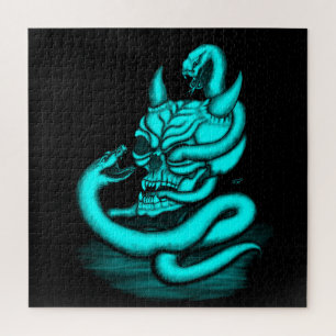 Skull - Devil Head with Snake Jigsaw Puzzle