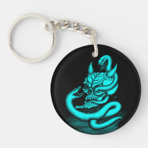 Skull - Devil Head with Snake Keychain