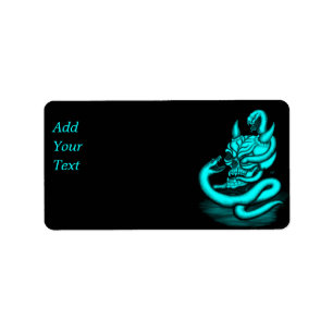 Skull - Devil Head with Snake Label