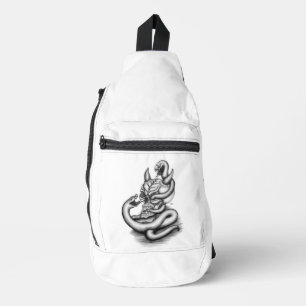 Skull - Devil Head with Snake Sling Bag