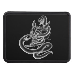 Skull - Devil Head with Snake Trailer Hitch Cover