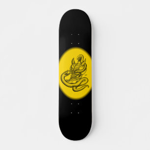 Skull - devil heads with snake skateboard