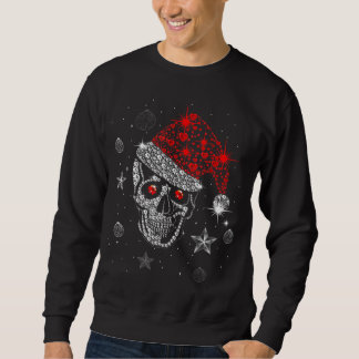 Skull Diamond Santa Hat Gifts Christmas Pajama Xma Sweatshirt