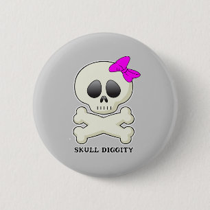 Skull-Diggity-Girl 2 Inch Round Button
