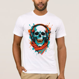 Skull DJ Headphones – Street Art Vibe Music Tee