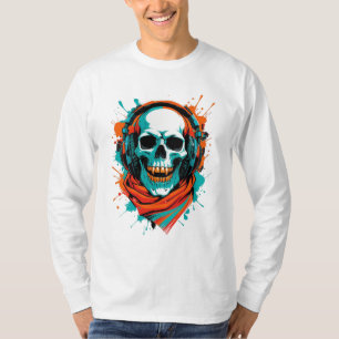 Skull DJ Headphones – Street Art Vibe Music Tee