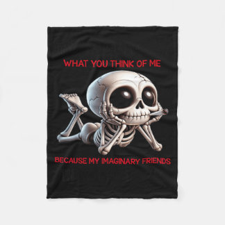 Skull Doesnt What You Think Of Me Fleece Blanket