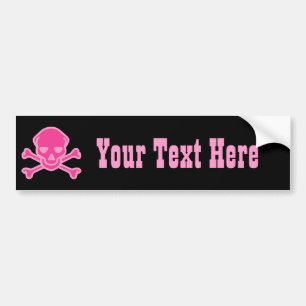 Skull dot Bones dot Pink Bumper Sticker