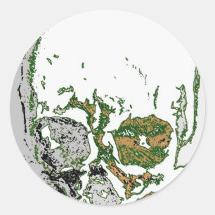 Skull Drawing Classic Round Sticker