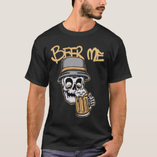 Skull Drinking Beer streetwear T-Shirt