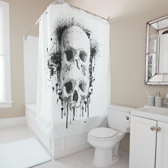 Skull Drip Black Ink Splatter Graphic (In Situ)