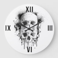 Skull Drip Black Ink Splatter Graphic
