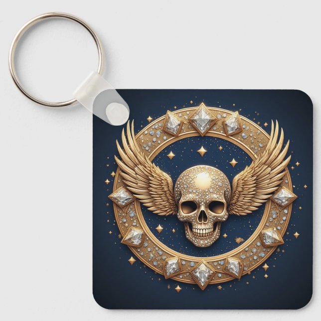 💀Skull Emblem For Gothic Decor  Keychain (Front)