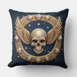 💀Skull Emblem For Gothic Decor  Throw Pillow