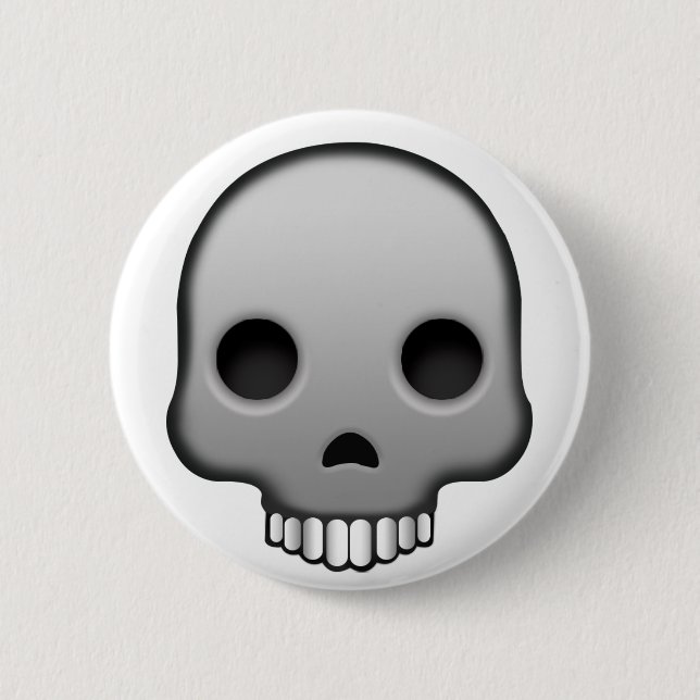 Skull Emoji 2 Inch Round Button (Front)