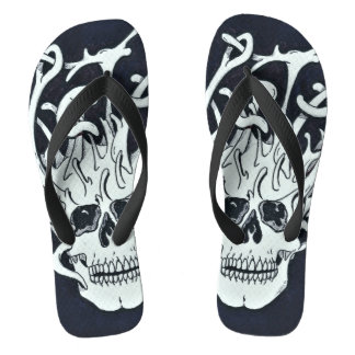 skull evaporating  flip flops