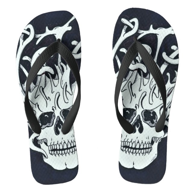 skull evaporating  flip flops (Footbed)