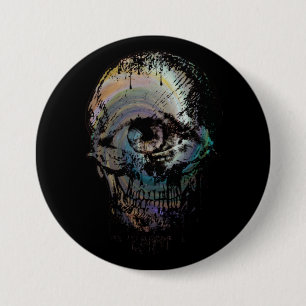 SKULL EYE SKELETON HALLOWEEN GIFT 3 INCH ROUND BUTTON
