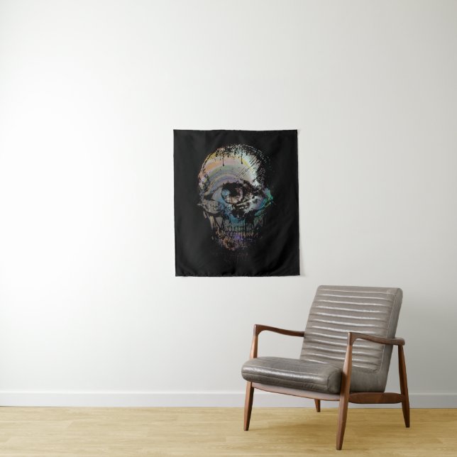 SKULL EYE SKELETON HALLOWEEN GIFT TAPESTRY (In Situ)