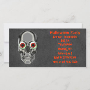 Skull Eyeballs Halloween Party Invite