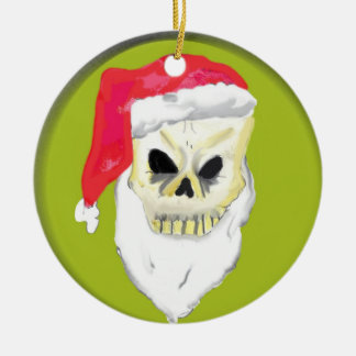 Skull face Christmas Ceramic Ornament