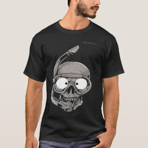 Skull Face in Snorkel Mask Print Dress T-Shirt