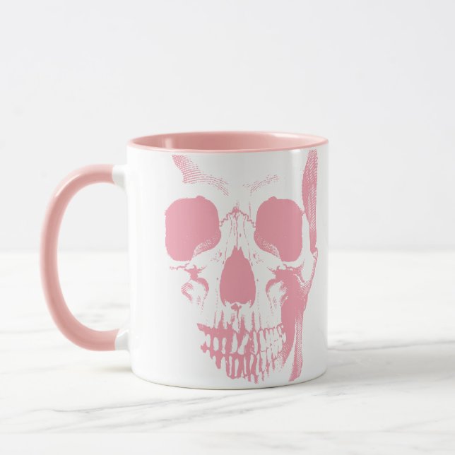 Skull Face Pink Mug (Left)