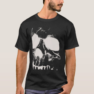 Skull Face Silhouette Grunge Rock Graphic Art Hall T-Shirt
