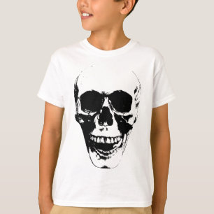 Skull Face Silhouette Grunge Rock Graphic Hallowee T-Shirt