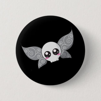 Skull Fairy - Grey 2 Inch Round Button