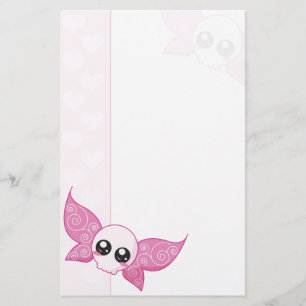 Skull Fairy Pink Stationery