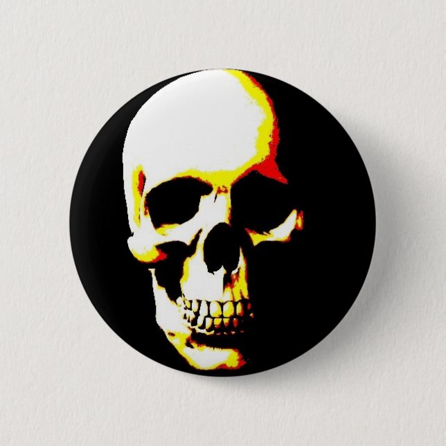 Skull Fantasy Art  Rock Punk 2 Inch Round Button (Front)