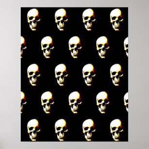 Skull - Fantasy Punk Rock Pop Art Poster