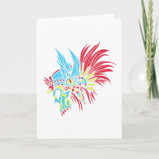 Skull Feather PopArt Card (Front)