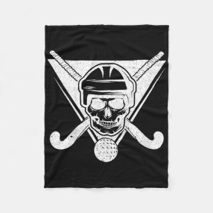 Skull Field Hockey Gift Field Hockey Player Gift  Fleece Blanket
