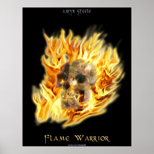 SKULL & FIERT FLAMES Aaryn Steele Poster d'art