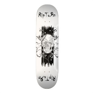 Skull & Filigree Black and white Skateboard Deck