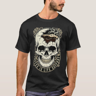 Skull Filled With Coffee Energy T-Shirt