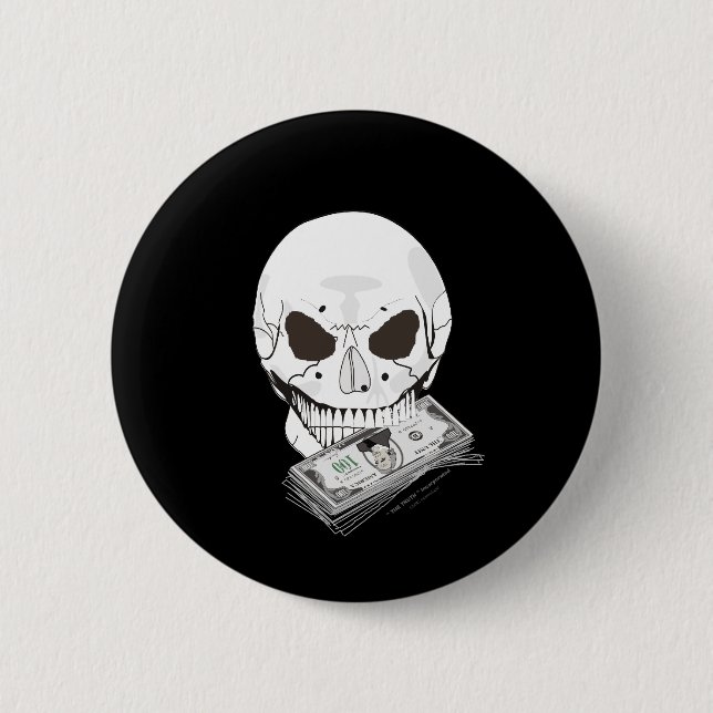 Skull Flame 2 Inch Round Button (Front)