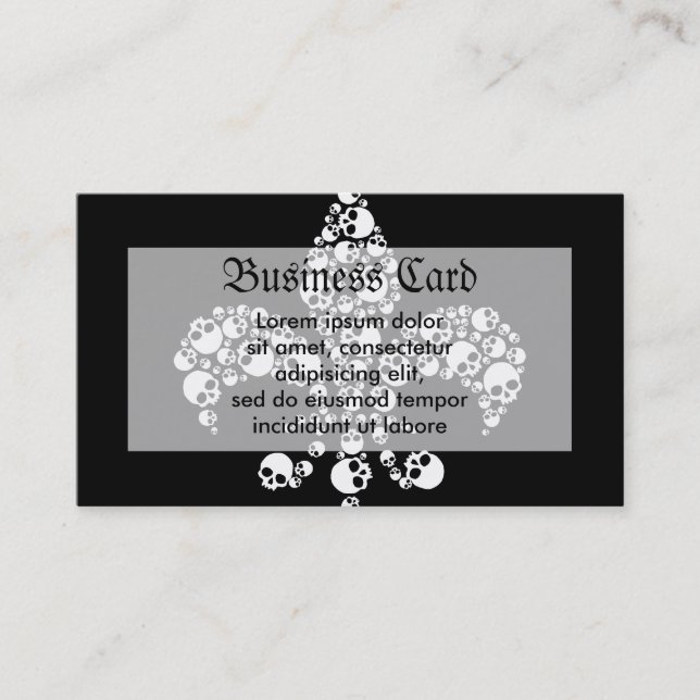 Skull Fleur De Lis Business Card (Front)