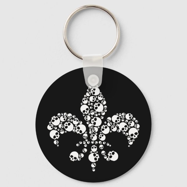 Skull Fleur De Lis Keychain (Front)