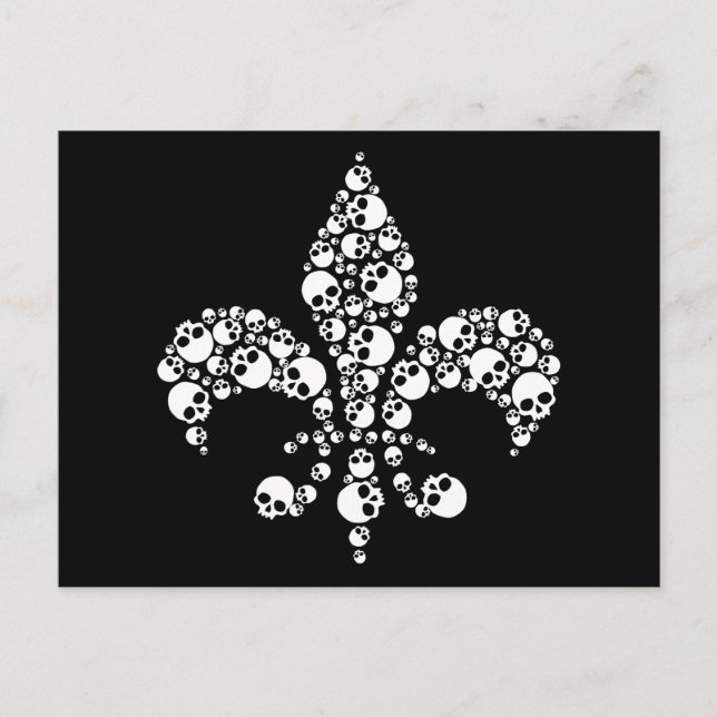 Skull Fleur De Lis Postcard (Front)