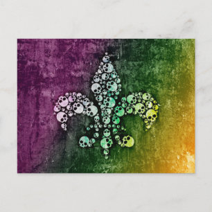Skull Fleur De Lis Postcard