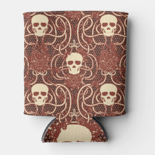 Skull Floral Art Nouveau: Seamless Can Cooler