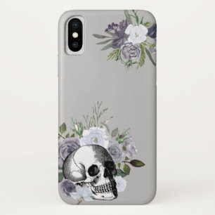 Skull Floral Roses Black White Goth Halloween Case