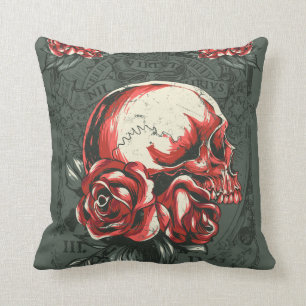 Skull flower pillow